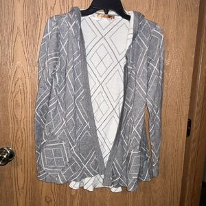 BELLDINI open front knit hooded‎ cardigan sweater long sleeve M EUC